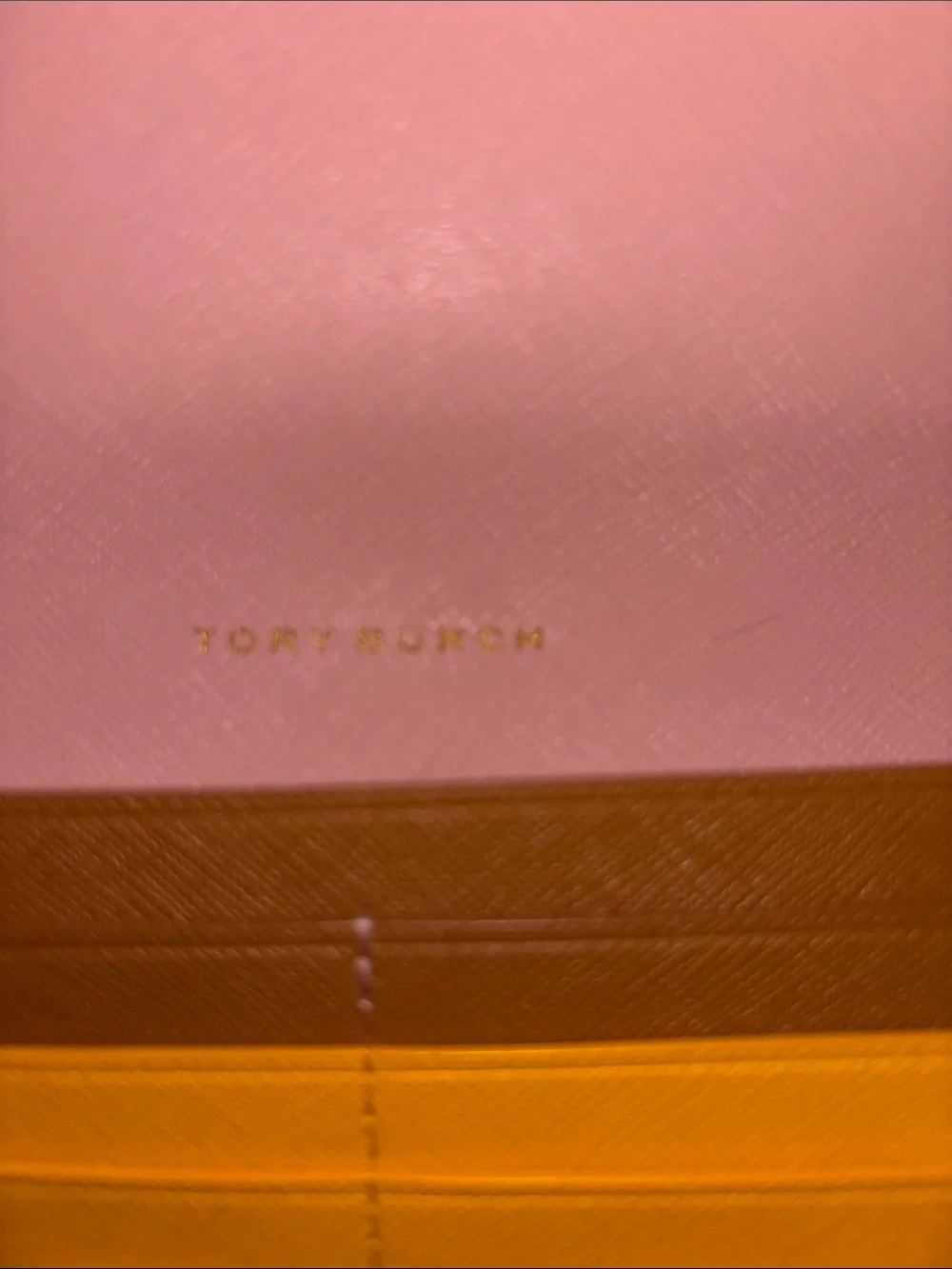 Tory Burch Sunny Yellow Leather Clutch with Logo